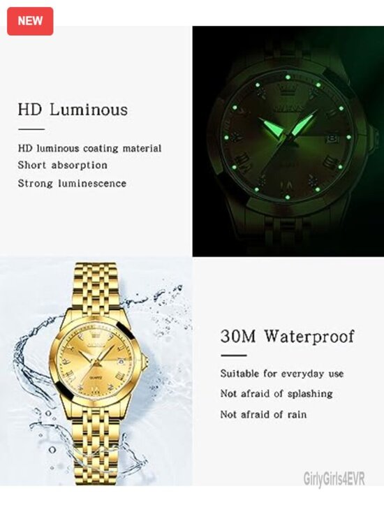 Dress Analog Quartz Watch Diamond Scratch-Resistant Luminous Stainless Steel main image 4